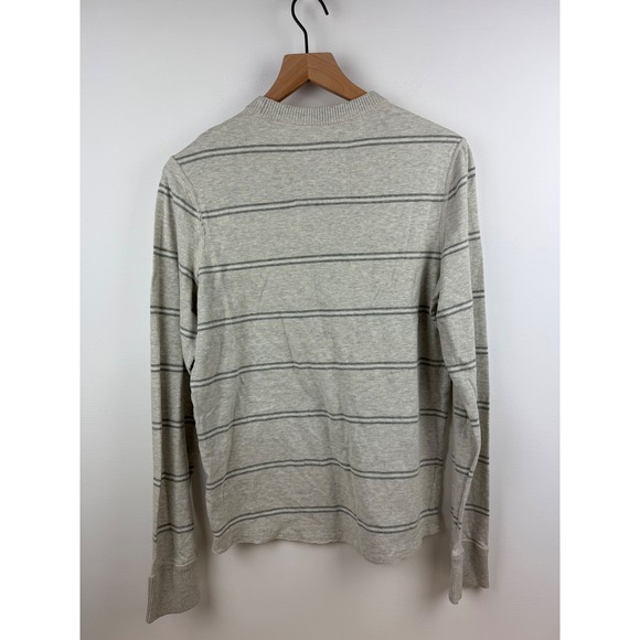Hollister HCO Gray Striped Long Sleeve Crew Neck T-Shirt Mens Small - Picture 3 of 8